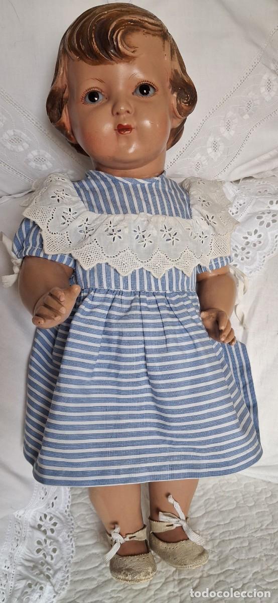 Mu&ntilde;eca espa&ntilde;ola clasica: Mu&ntilde;eca antigua Olot 42 cm. - Foto 2