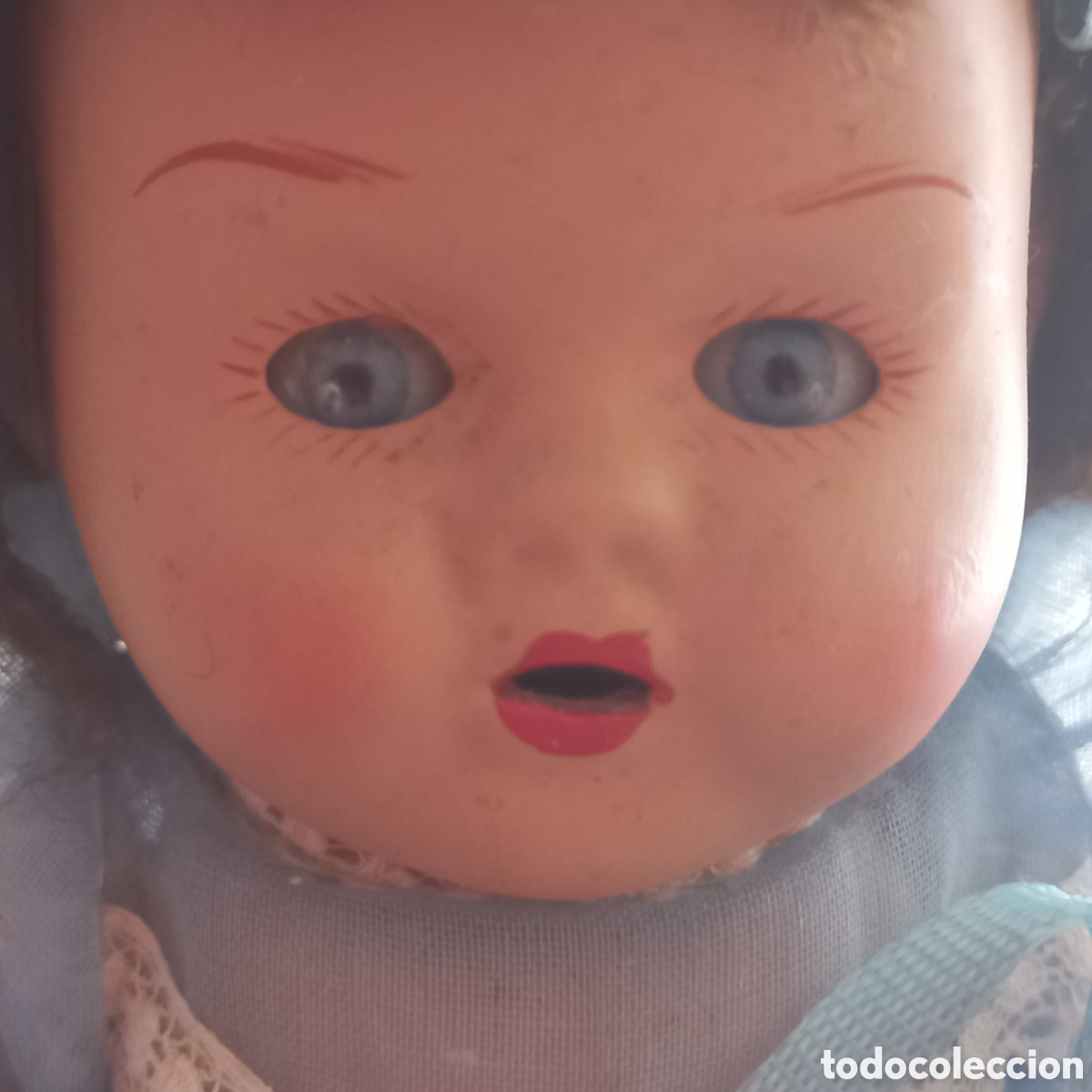 Mu&ntilde;eca espa&ntilde;ola clasica: MU&Ntilde;ECA TERRACOTA DE &Eacute;POCA. A&Ntilde;OS 40/50. OJOS DURMIENTES