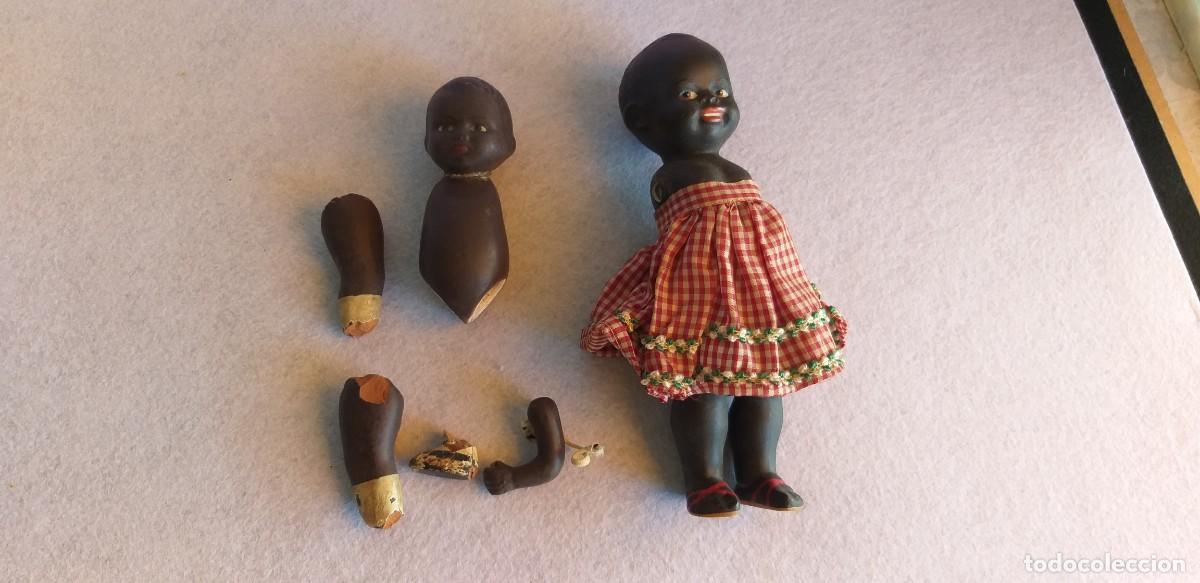 Mu&ntilde;eca espa&ntilde;ola clasica: ANTIGUAS MU&Ntilde;ECAS BEBES NEGRITAS EN TERRACOTA ROPA ORIGINAL A&Ntilde;OS 50 PARA RESTAURAR O REPUESTOS