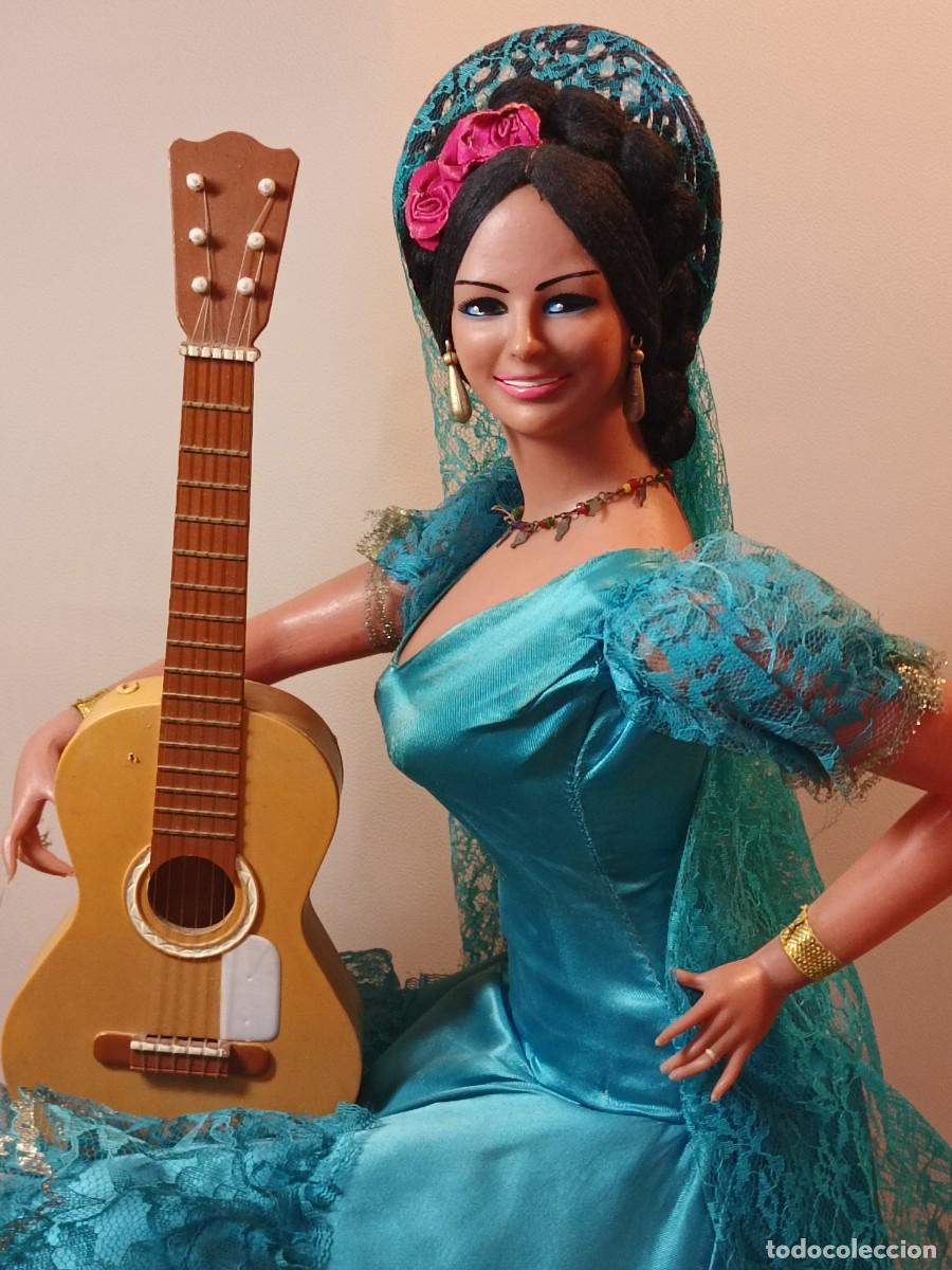 Mu&ntilde;eca espa&ntilde;ola clasica: Mu&ntilde;eca antigua Gitana de Marin de 68 cm, como nueva - Foto 7