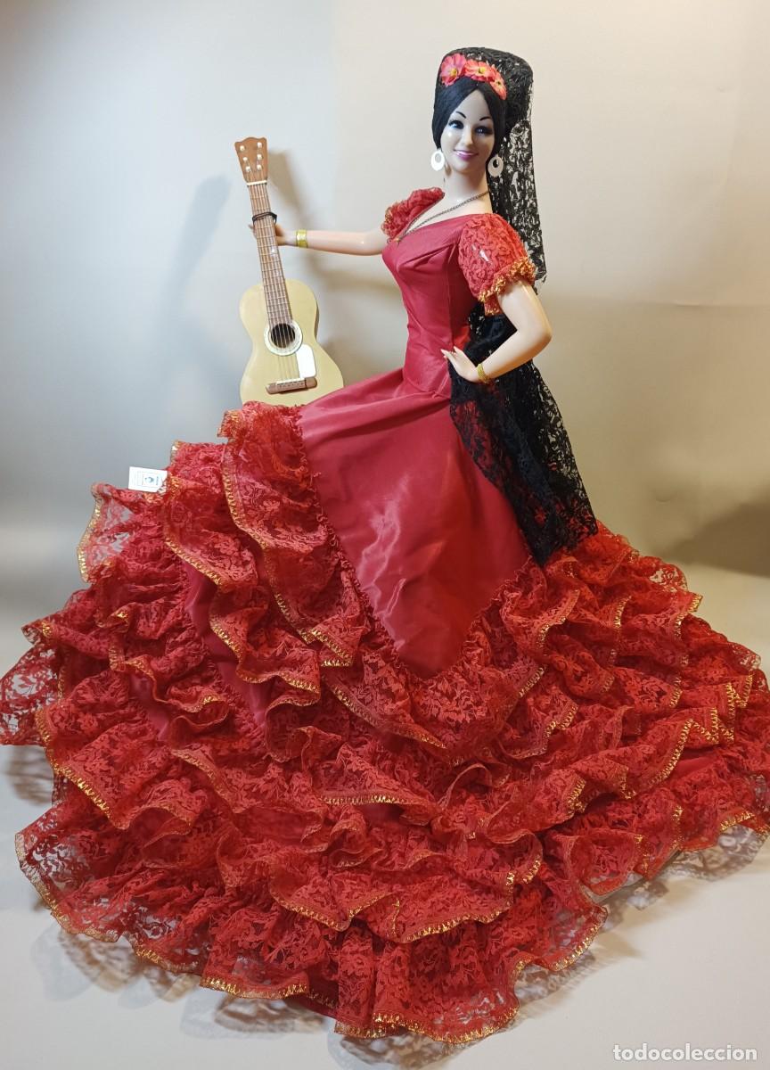 Mu&ntilde;eca espa&ntilde;ola clasica: Mu&ntilde;eca antigua Gitana de Marin de 68 cm, como nueva - Foto 1