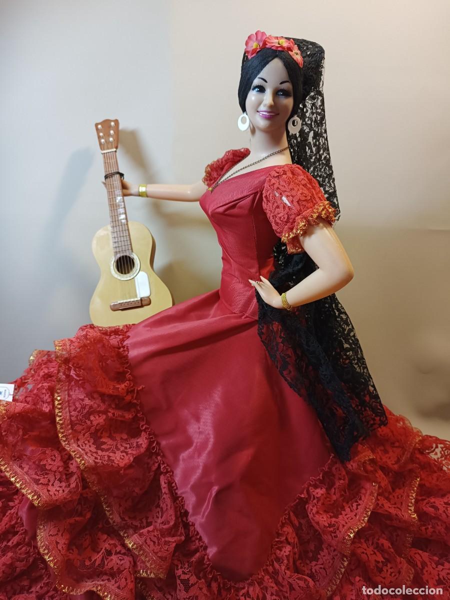 Mu&ntilde;eca espa&ntilde;ola clasica: Mu&ntilde;eca antigua Gitana de Marin de 68 cm, como nueva - Foto 2