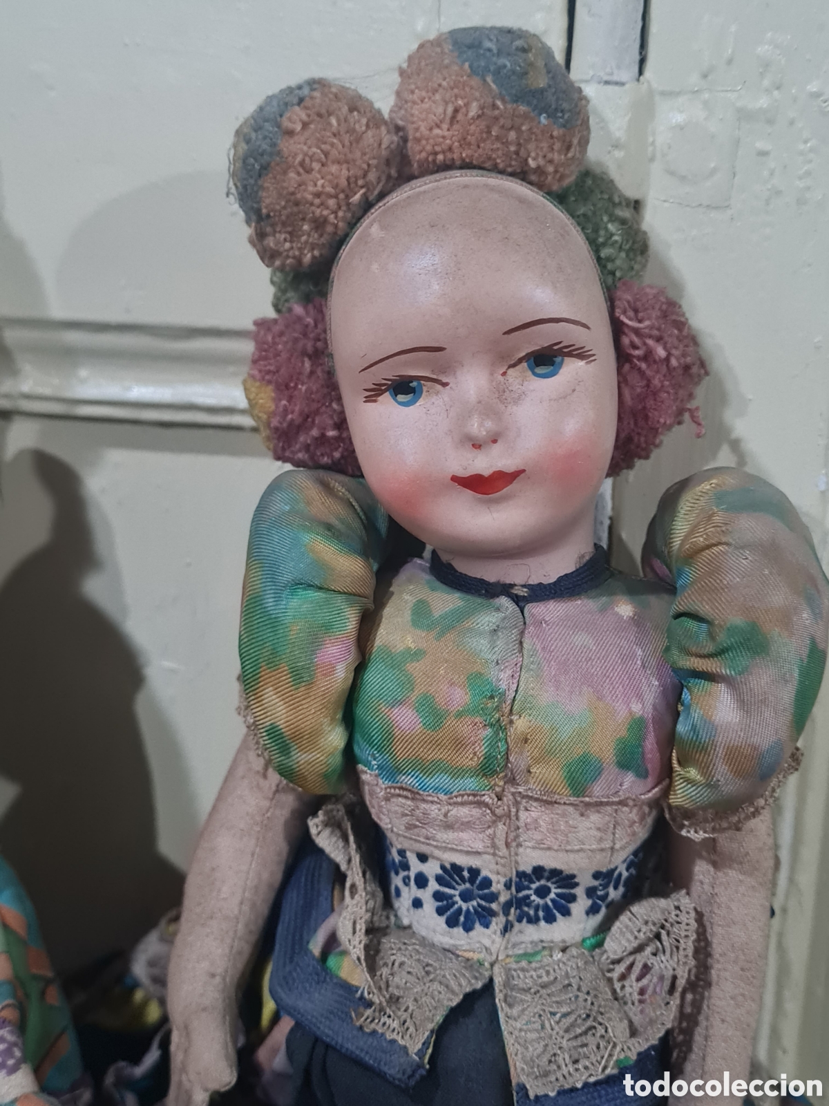 Mu&ntilde;eca espa&ntilde;ola clasica: Antiguas mu&ntilde;ecas de trapo y cara celuloide - Foto 2