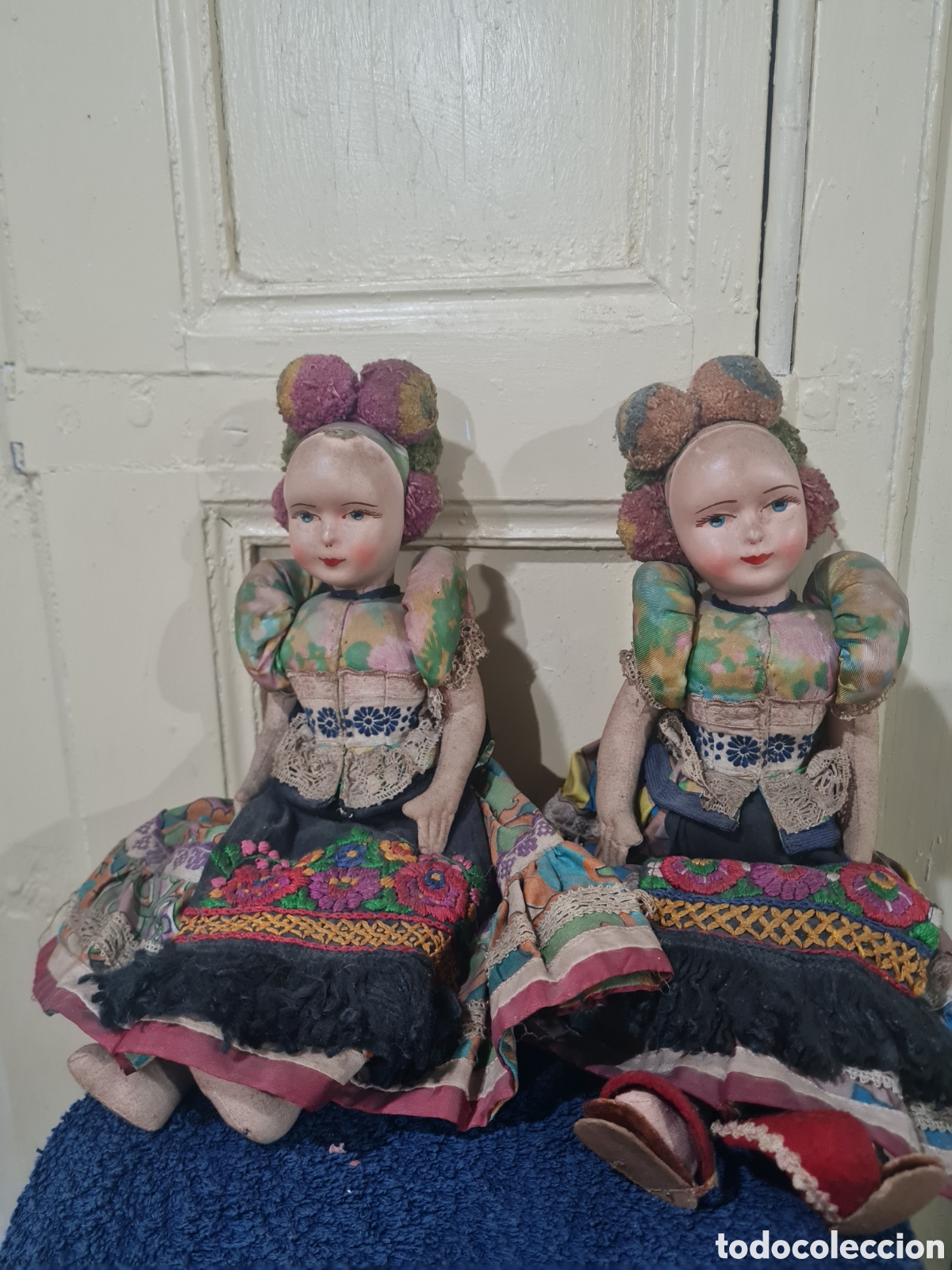 Mu&ntilde;eca espa&ntilde;ola clasica: Antiguas mu&ntilde;ecas de trapo y cara celuloide - Foto 1
