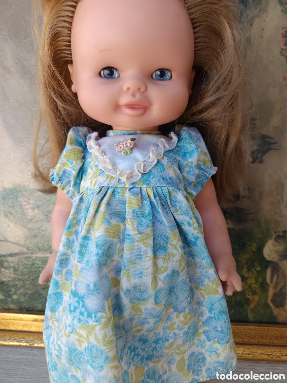 Poup&eacute;e espagnole classique: Mu&ntilde;eca Maleni Famosa a&ntilde;os 70 rubia y ojos azules vestido famosa