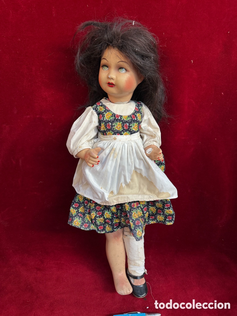 Classic Spanish Dolls: Antigua mu&ntilde;eca de carton piedra y madera a&ntilde;os 40-50!