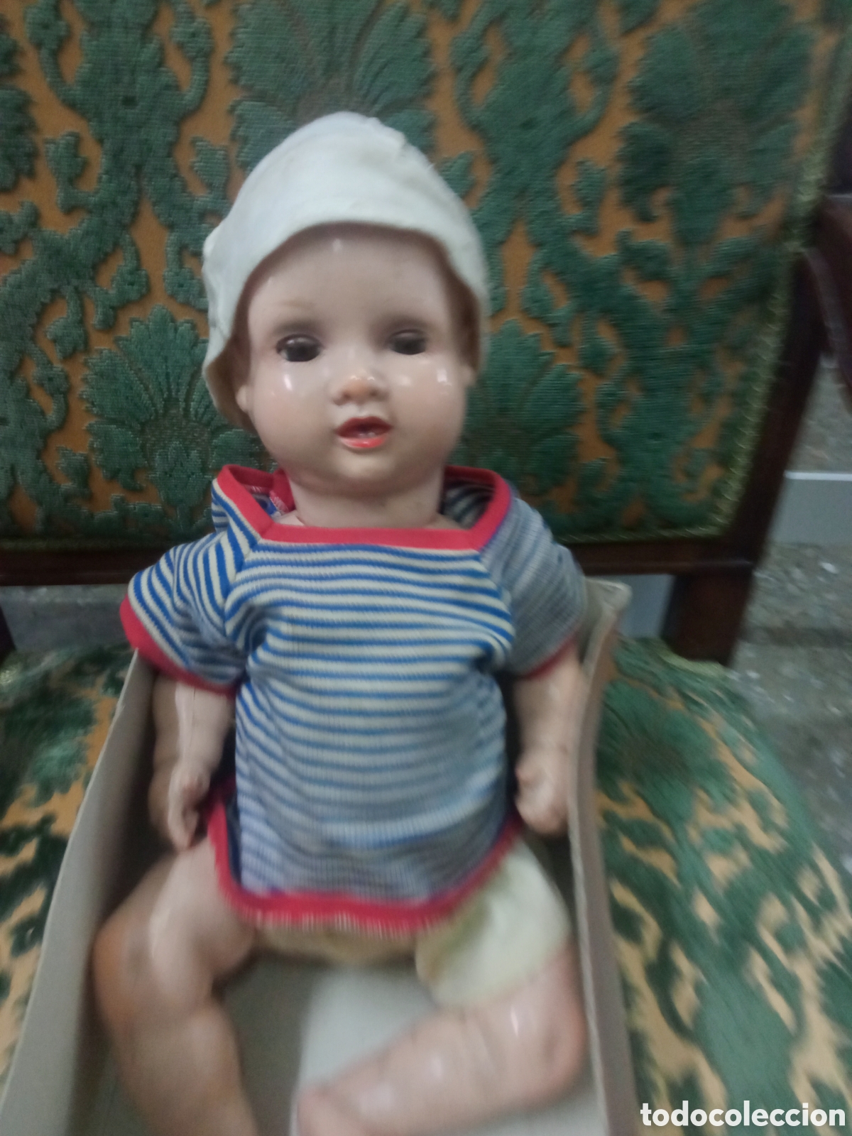 Mu&ntilde;eca espa&ntilde;ola clasica: Antiguo mu&ntilde;eco Manolin de Mu&ntilde;ecas Diana de 37 cm de altura, en su caja original