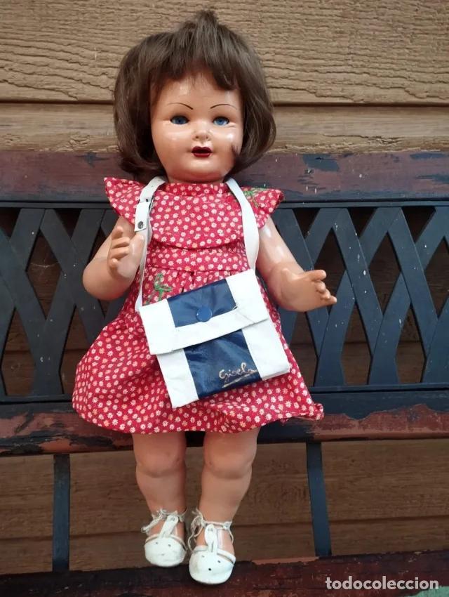 Mu&ntilde;eca Gisela: Mu&ntilde;eca antigua Gisela a&ntilde;os 40 / Epoca Mariquita Perez, Cayetana, etc