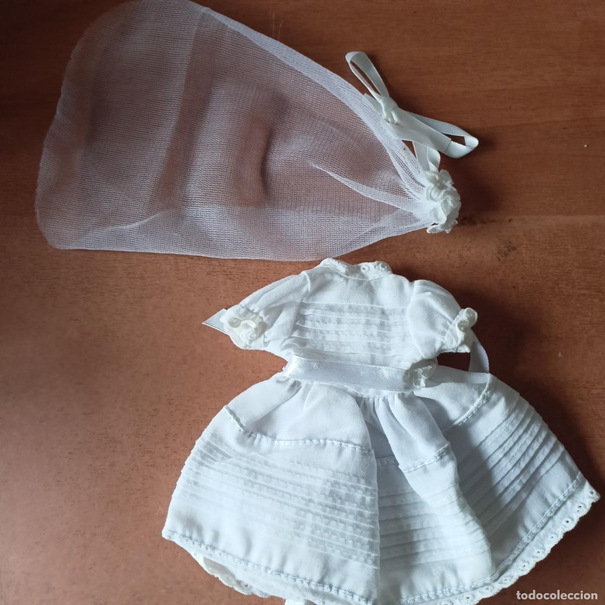 Bambola Mariquita P&eacute;rez e Juanin: Vestido y velo Primera Comuni&oacute;n mini Mariquita Perez 20 cms.