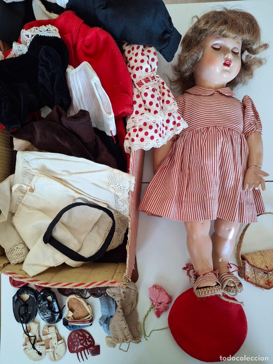 Mu&ntilde;eca Mariquita P&eacute;rez y Juanin: Mariquita P&eacute;rez original | Caja y varios conjuntos ropa/zapatos | Mecanismo sincronizado