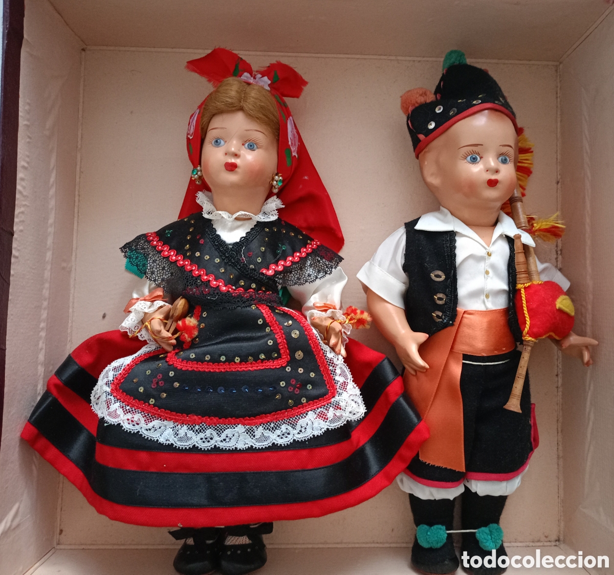 Mu&ntilde;eca Mariquita P&eacute;rez y Juanin: Mu&ntilde;ecos Reinecita de Florido fabricados para Creaciones Troya a&ntilde;os 40.