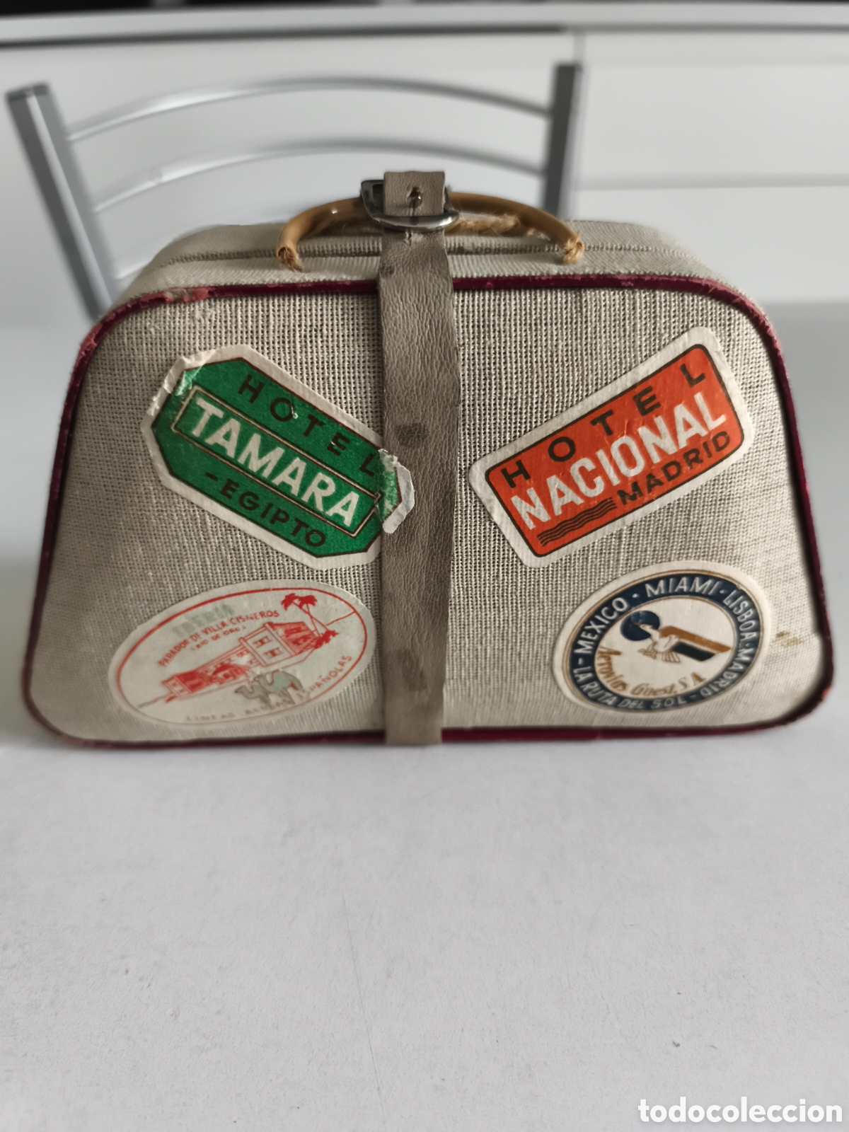 Mu&ntilde;eca Mariquita P&eacute;rez y Juanin: Antigua maleta de viaje de la mu&ntilde;eca a&ntilde;os 40/5o Mariquita perez