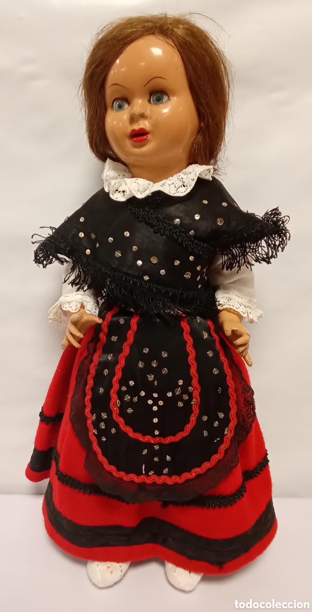 Mu&ntilde;eca Mariquita P&eacute;rez y juanin: Mu&ntilde;eca Cart&oacute;n Piedra de jose florido finales A&ntilde;os 40 Con Traje Regional Asturias
