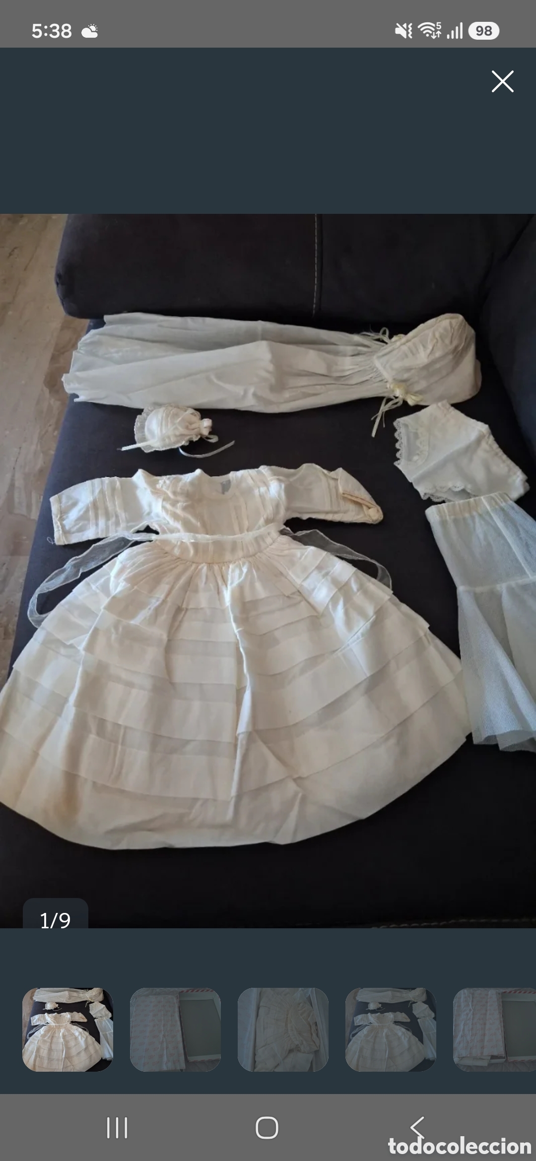 Mu&ntilde;eca Mariquita P&eacute;rez y juanin: Traje comuni&oacute;n Mariquita P&eacute;rez antiguo