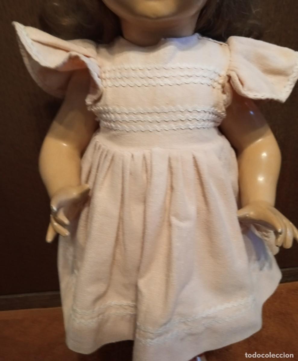 Mu&ntilde;eca Mariquita P&eacute;rez y juanin: Vestido lino original Mariquita P&eacute;rez a&ntilde;os 40-50