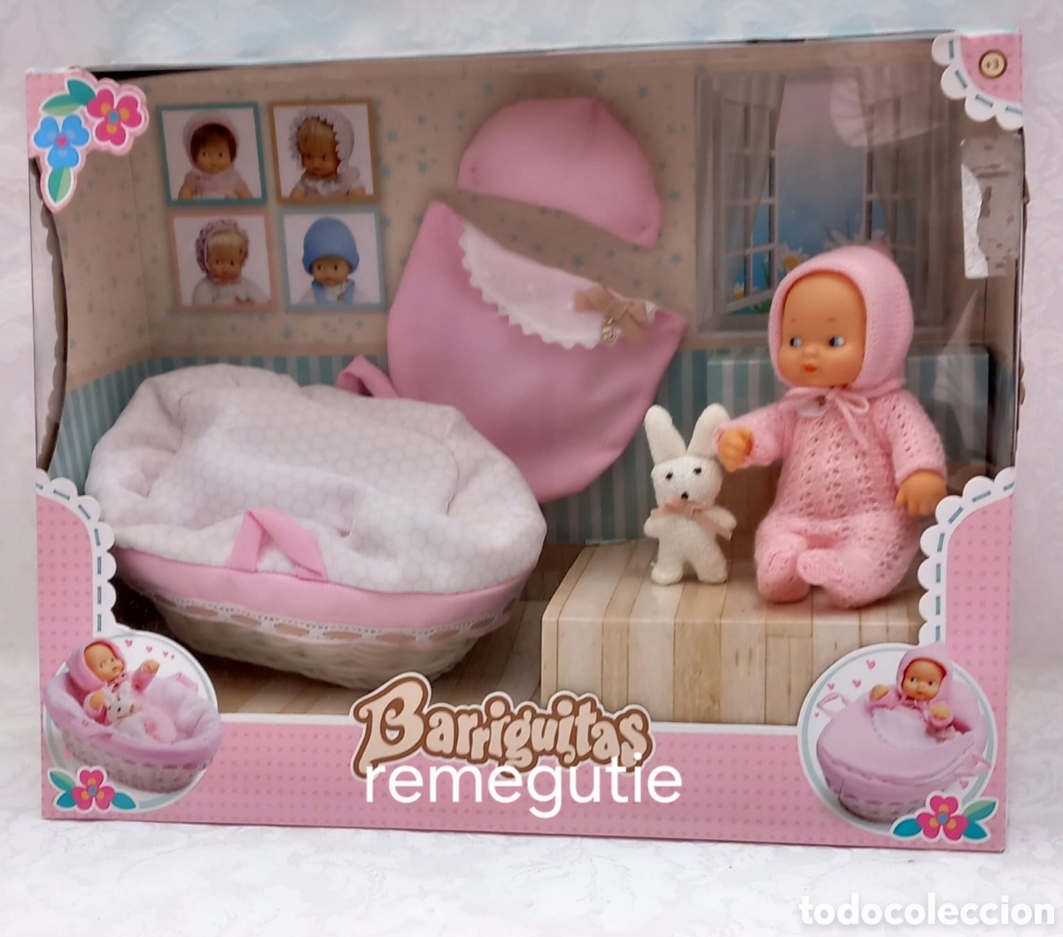Mu&ntilde;ecas Lesly y Barriguitas: Canastilla de barriguitas en caja - Foto 1