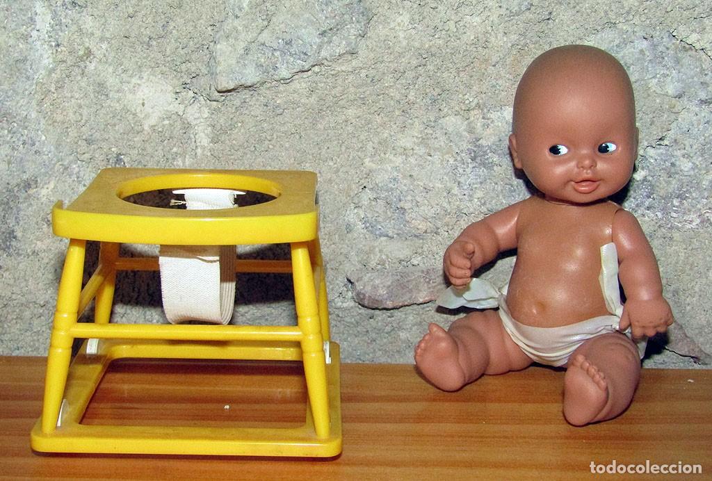 Mu&ntilde;ecas Lesly y Barriguitas: ANTIGUO MU&Ntilde;ECO BARRIGUITAS PELONCETE MULATO, DE FAMOSA - A&Ntilde;OS 70 - CON ANDADOR O TACA TAC