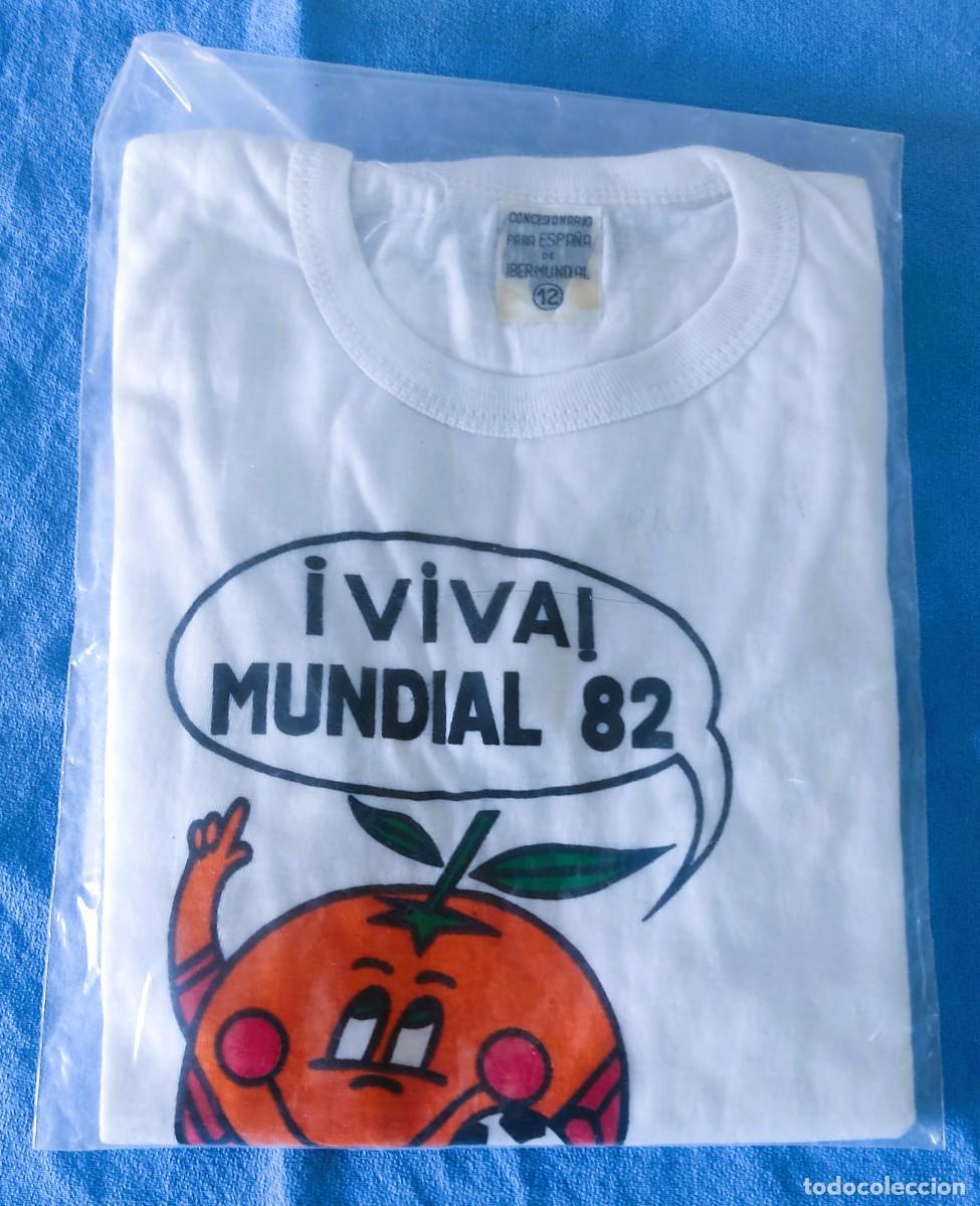 Mu&ntilde;ecas Lesly y Barriguitas: ANTIGUA CAMISETA DEL MUNDIAL 82 ARMAND BIOSCA NARANJITO A ESTRENAR