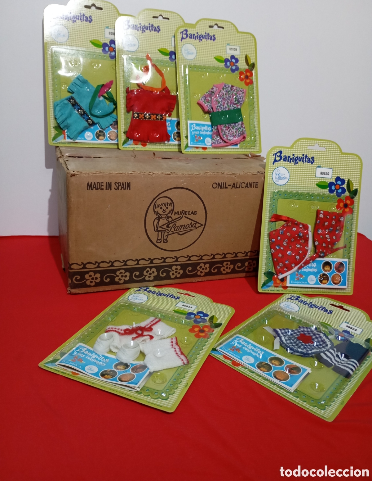 Mu&ntilde;ecas Lesly y Barriguitas: Barriguitas 6 Blisters Mu&ntilde;ecas de Famosa Conjunto Vestido Caja de F&aacute;brica # juguete retro vintage