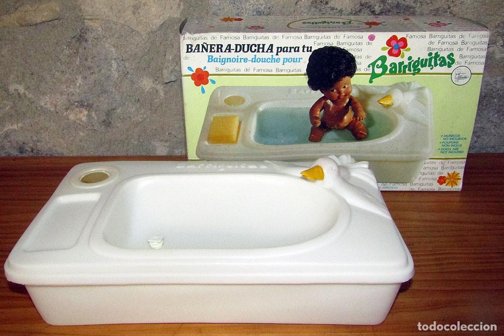 Mu&ntilde;ecas Lesly y Barriguitas: ANTIGUA BA&Ntilde;ERA DUCHA DE LAS BARRIGUITAS, DE FAMOSA - NUEVA Y EN SU CAJA - A&Ntilde;OS 70 - COLOR BLANCO