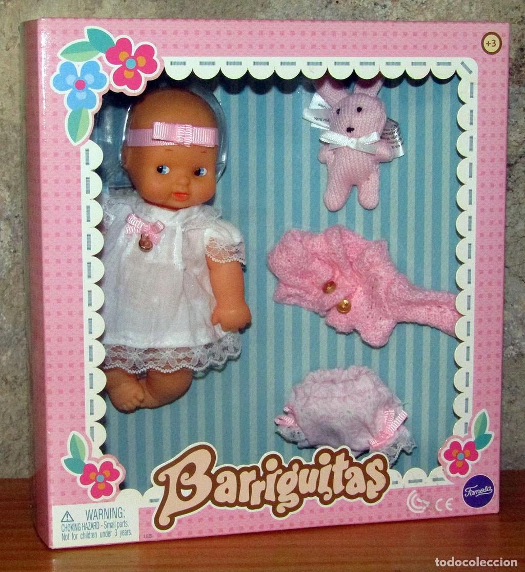Mu&ntilde;ecas Lesly y Barriguitas: BARRIGUITAS DE FAMOSA: SET BEBE CON ROPITA ROSA - NUEVA Y EN SU CAJA ORIGINAL