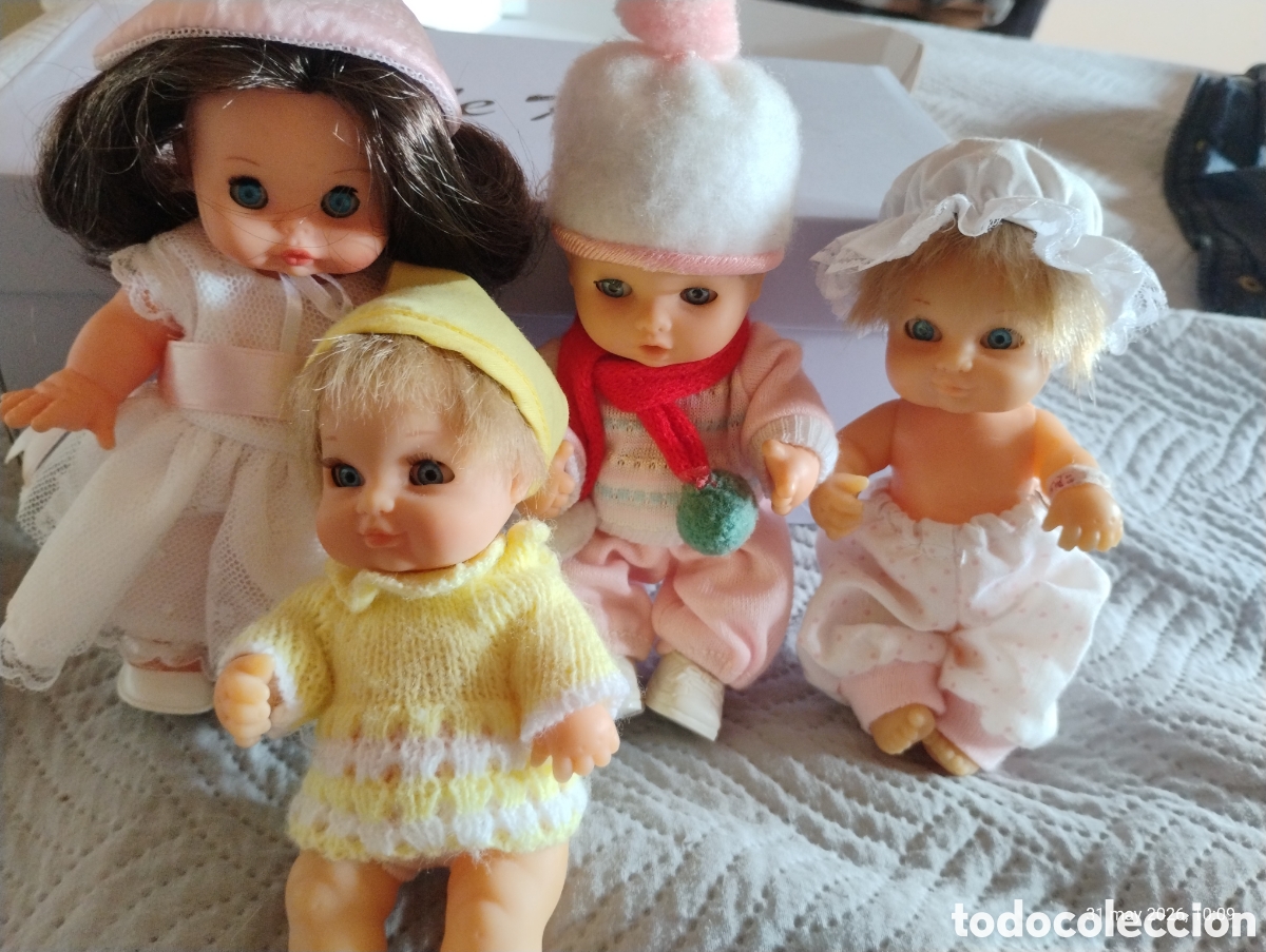 Mu&ntilde;ecas Lesly y Barriguitas: Lote 4 Mu&ntilde;ecas Vintage A&ntilde;os 70/80: Barriguitas, Jesmar&iacute;n y Clodrey - &iexcl;Todos con Ojos durmientes!