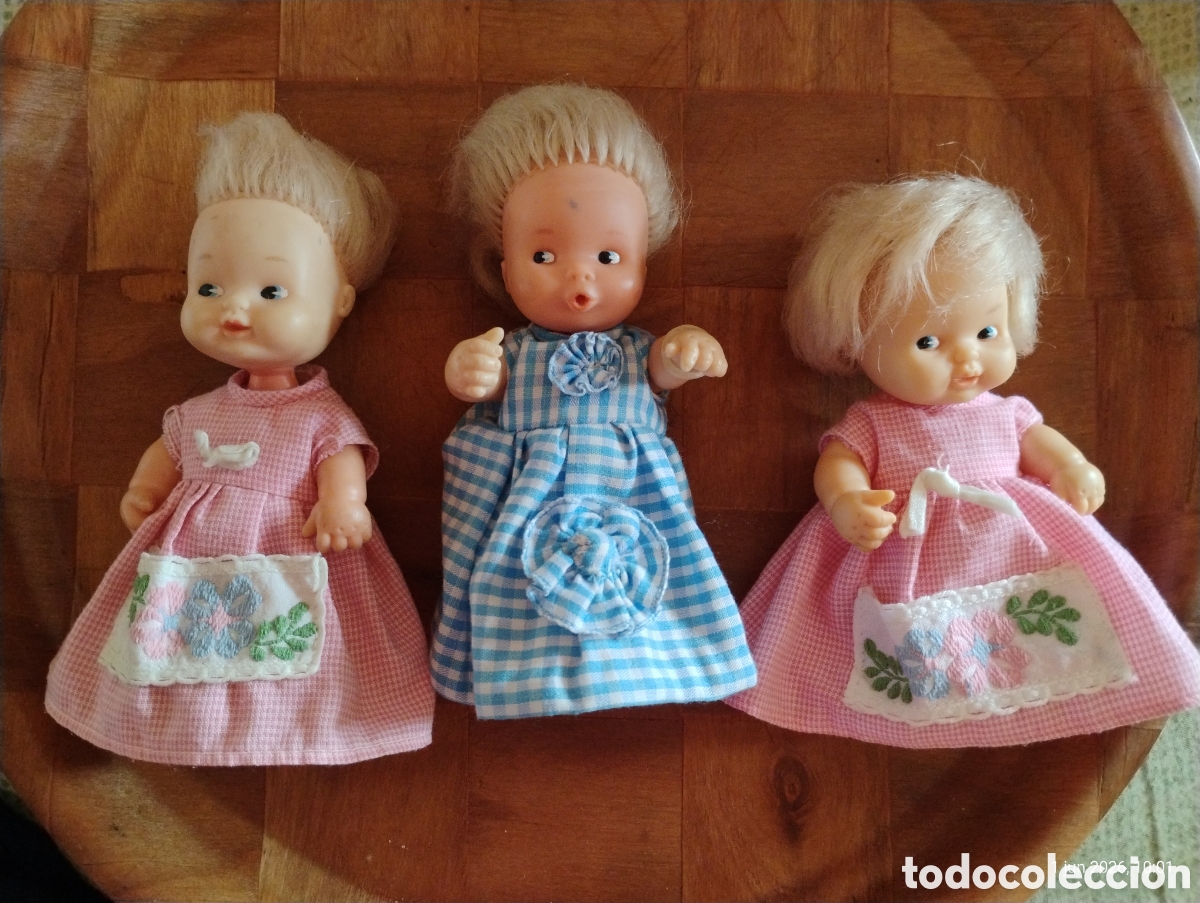 Mu&ntilde;ecas Lesly y Barriguitas: Lote 3 Mu&ntilde;ecas Barriguitas de Famosa Vintage - A&ntilde;os 70/80