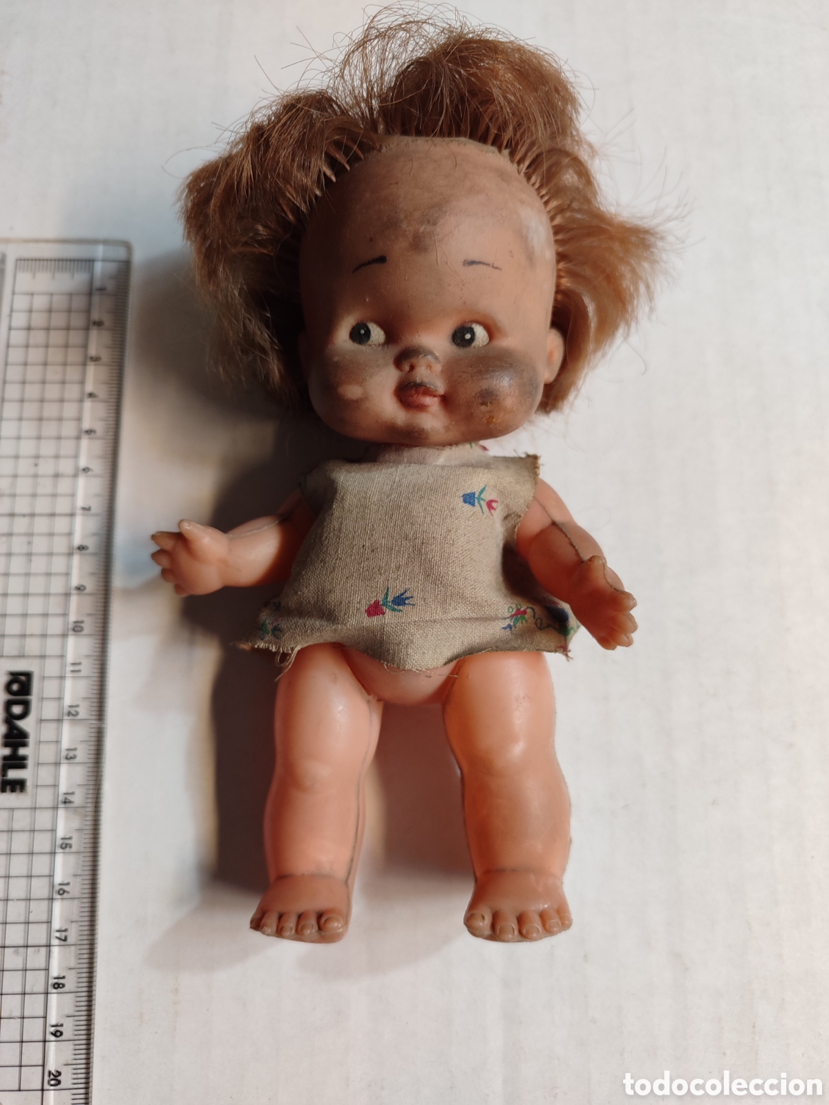 Mu&ntilde;ecas Lesly y Barriguitas: Antigua mu&ntilde;eca barriguitas (puede serlo) 16,5 cm cabeza de goma cuerpo de pl&aacute;stico.mu&ntilde;eca antigua