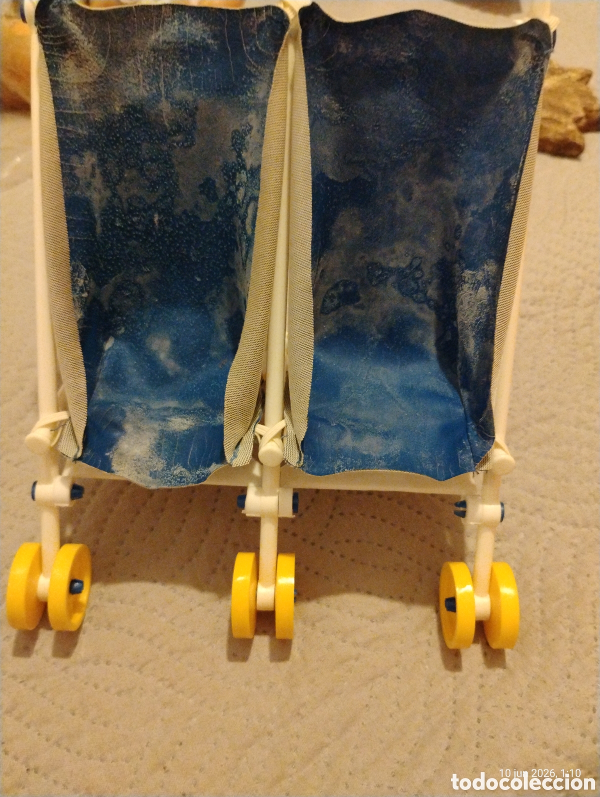 Mu&ntilde;ecas Lesly y Barriguitas: Carrito Gemelar Vintage Palitoy A&ntilde;os 70 Con Caja Original (Ideal Mu&ntilde;ecas Barriguitas) - SOLO CARRO