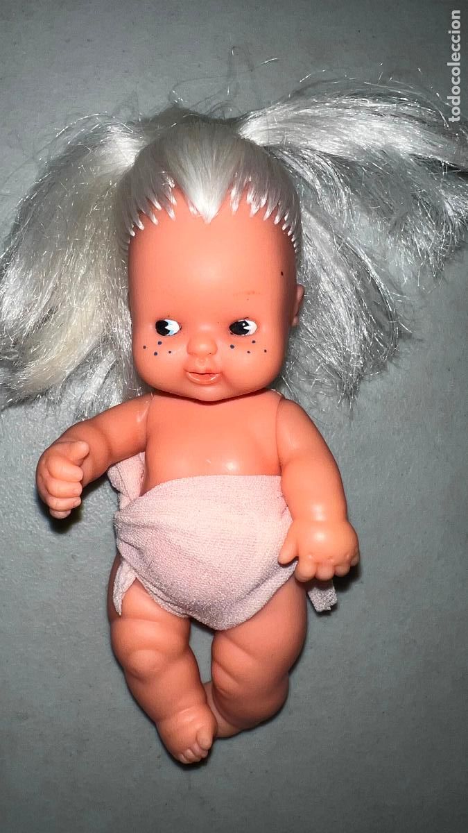 Mu&ntilde;ecas Lesly y Barriguitas: BARRIGUITAS - PRECIOSA BARRIGUITAS PELO BLANCO Y CON PECAS