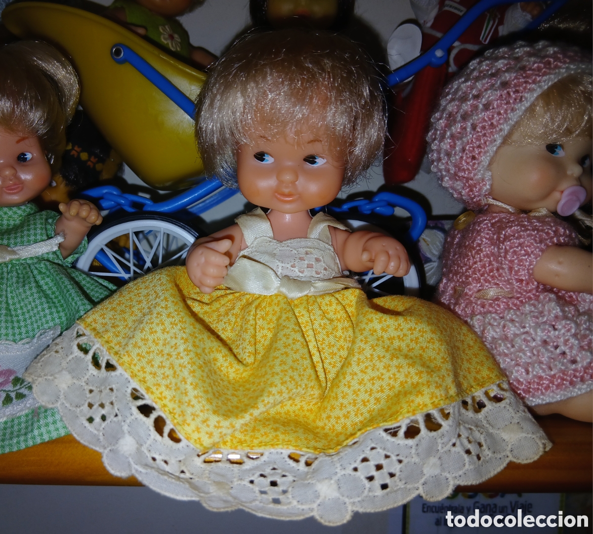 Poup&eacute;es Lesly et Barriguitas: MUY DIFICIL FALDON PASEO ORIGINAL BARRIGUITAS DE FAMOSA VARIANTE AMARILLO CON TREBOLITOS A&Ntilde;OS 70/80