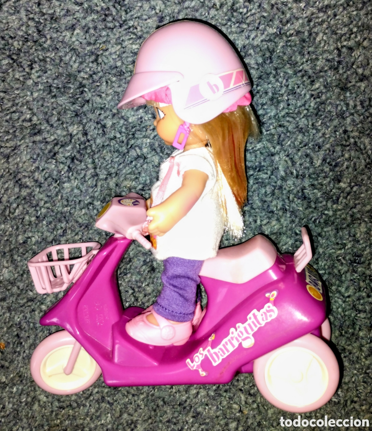 Mu&ntilde;ecas Lesly y Barriguitas: MU&Ntilde;ECA BARRIGUITAS con MOTO LOS BARRIGUITAS vintage EN MUY BUEN ESTADO con pocas se&ntilde;ales de uso