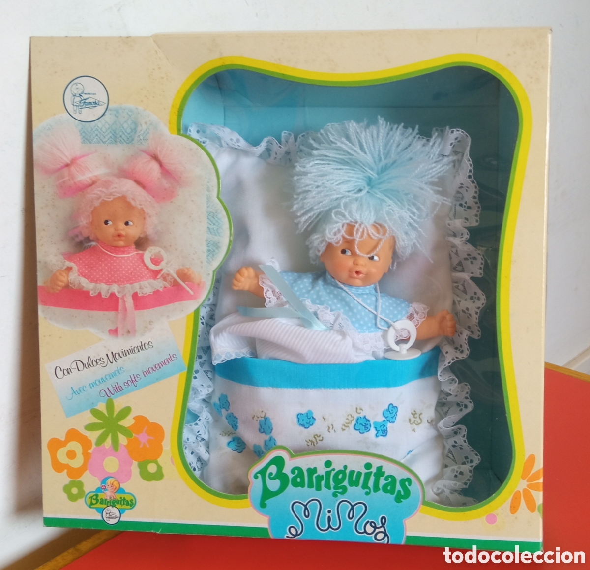 Mu&ntilde;ecas Lesly y Barriguitas: BARRIGUITAS MIMOS SAQUITO AZUL.FAMOSA 90'S.NUEVA EN CAJA.NO FUNCIONA.