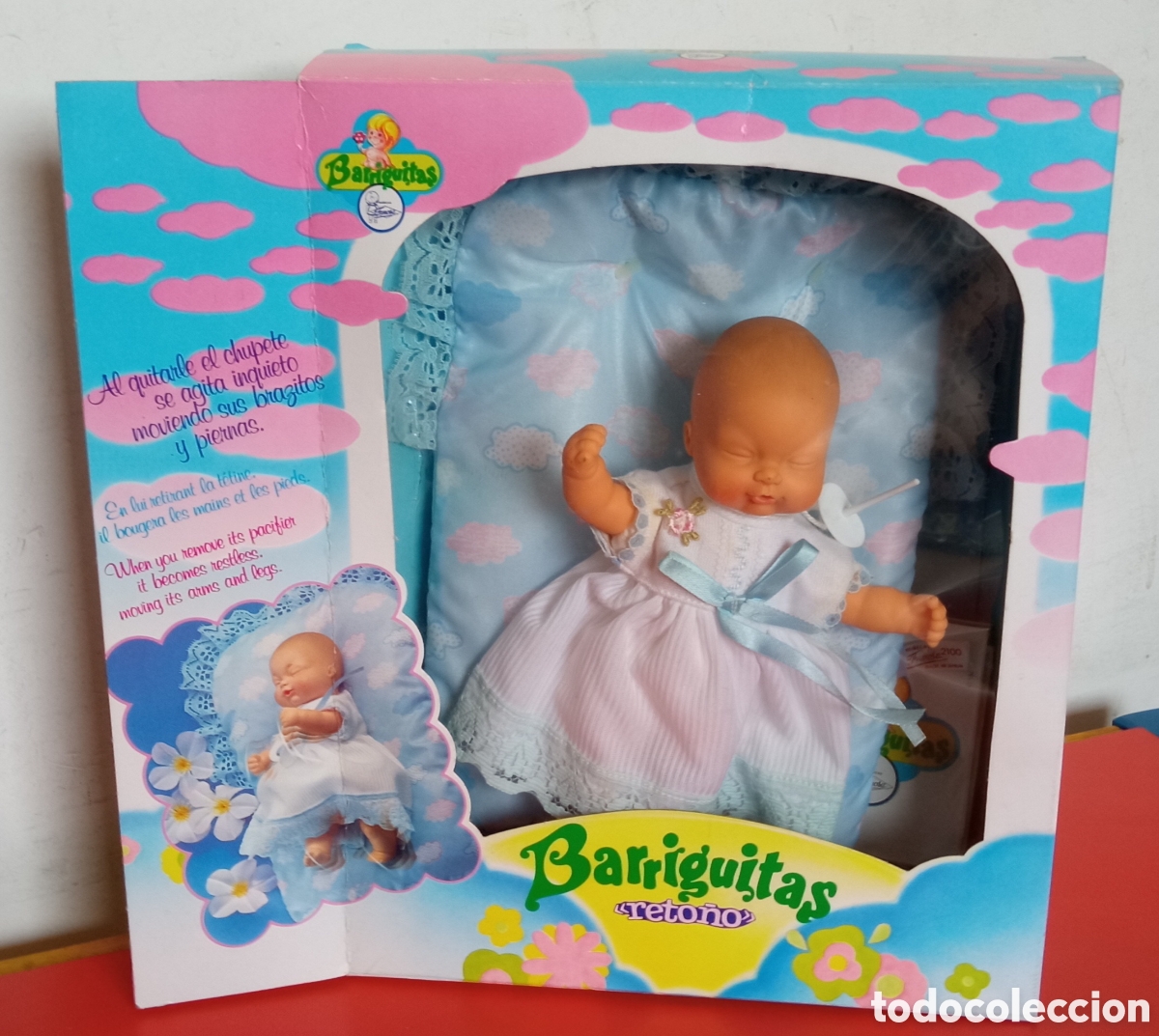 Mu&ntilde;ecas Lesly y Barriguitas: BARRIGUITAS RETO&Ntilde;O COLCH&Oacute;N AZUL CON CAT&Aacute;LOGO.FAMOSA 90'S.NUEVO EN CAJA.NO FUNCIONA.