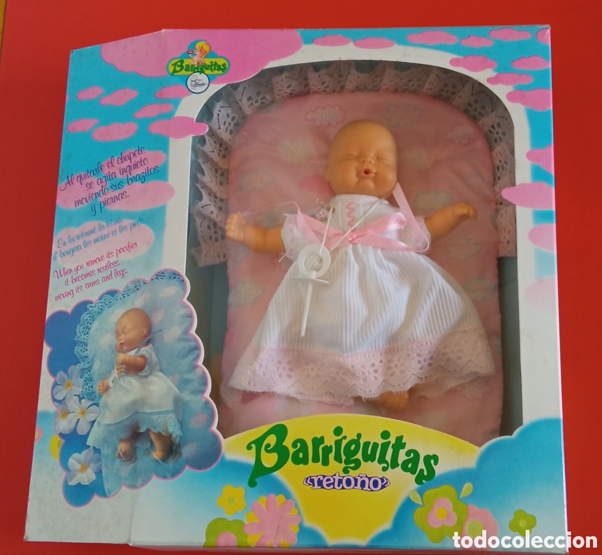 Mu&ntilde;ecas Lesly y Barriguitas: BARRIGUITAS RETO&Ntilde;O COLCH&Oacute;N ROSA CON CAT&Aacute;LOGO.FAMOSA 90'S.SIN USO,EN CAJA.NO FUNCIONA.