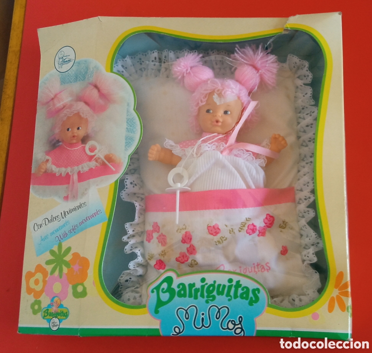 Mu&ntilde;ecas Lesly y Barriguitas: BARRIGUITAS MIMOS SAQUITO ROSA.FAMOSA 90'S.NUEVO EN CAJA.NO FUNCIONA.