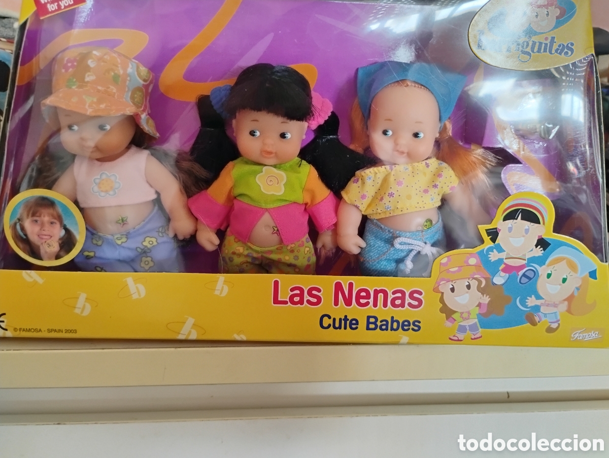Mu&ntilde;ecas Lesly y Barriguitas: &diams;Pack 3 Barriguitas Las Nenas &rdquo;Cute Babes&rdquo; Famosa (2003) - &iexcl;NUEVO EN CAJA / SIN ABRIR!