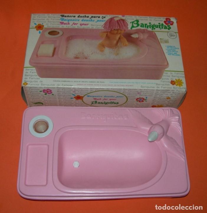 Lesly and Barriguitas dolls: ANTIGUA BA&Ntilde;ERA DUCHA ROSA DE MU&Ntilde;ECA BARRIGUITAS SIN USO EN CAJA - ORIGINAL FAMOSA -