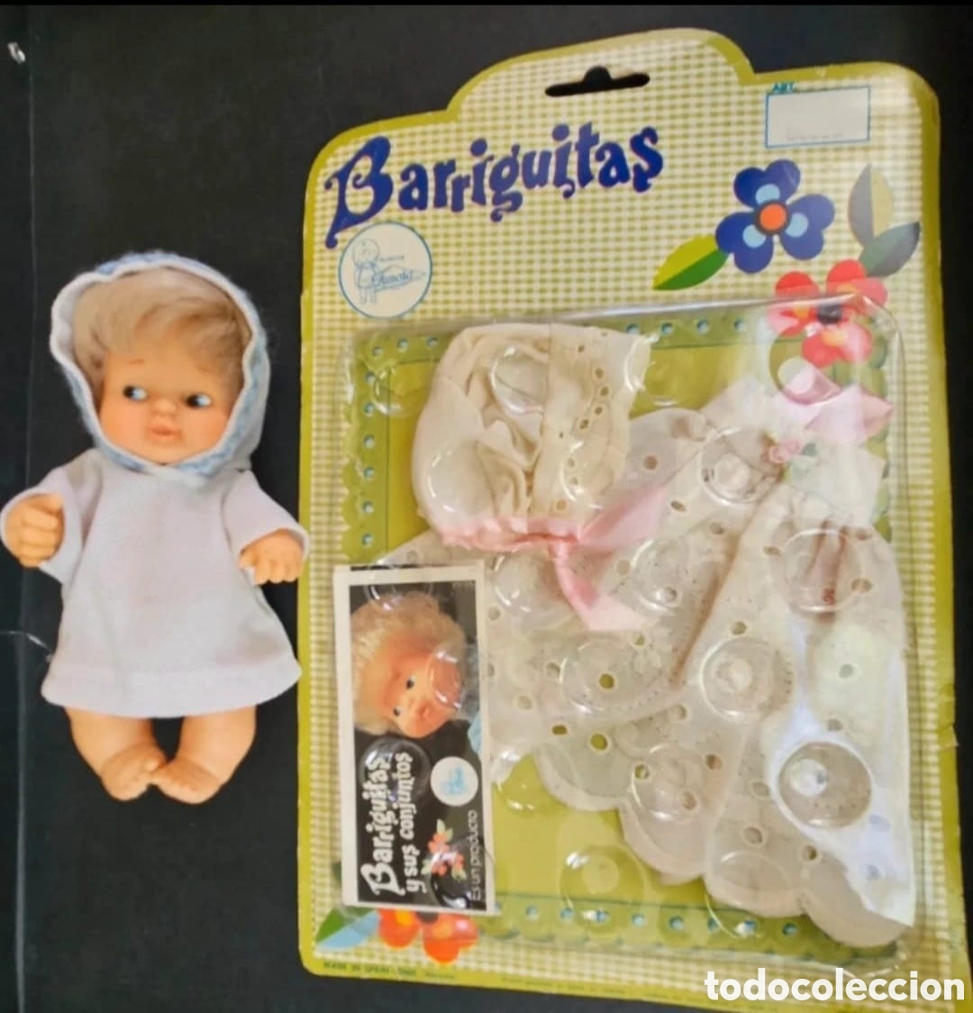 Mu&ntilde;ecas Lesly y Barriguitas: BARRIGUITAS FAMOSA A&Ntilde;OS 70 - MU&Ntilde;ECA + BL&Iacute;STER GRANDE PRIMERA &Eacute;POCA PRECINTADO (BURBUJAS / SELLO 50)