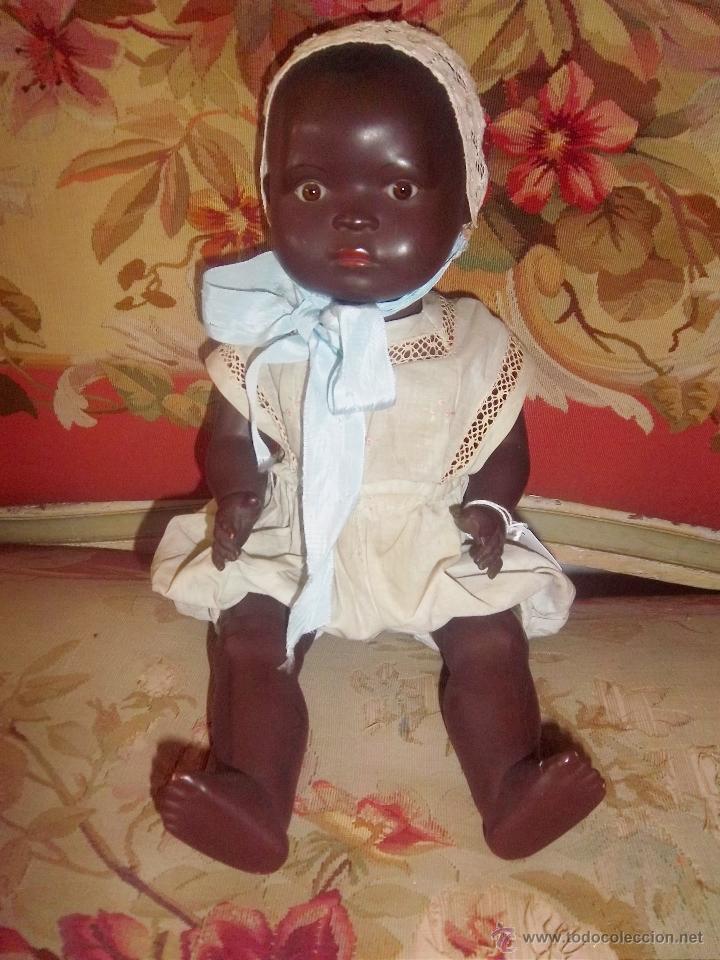 Mu&ntilde;ecas celuloide: BEBE NEGRITO EN CELULOIDE , MARCA -SCHUTZ MARKE- - Foto 1