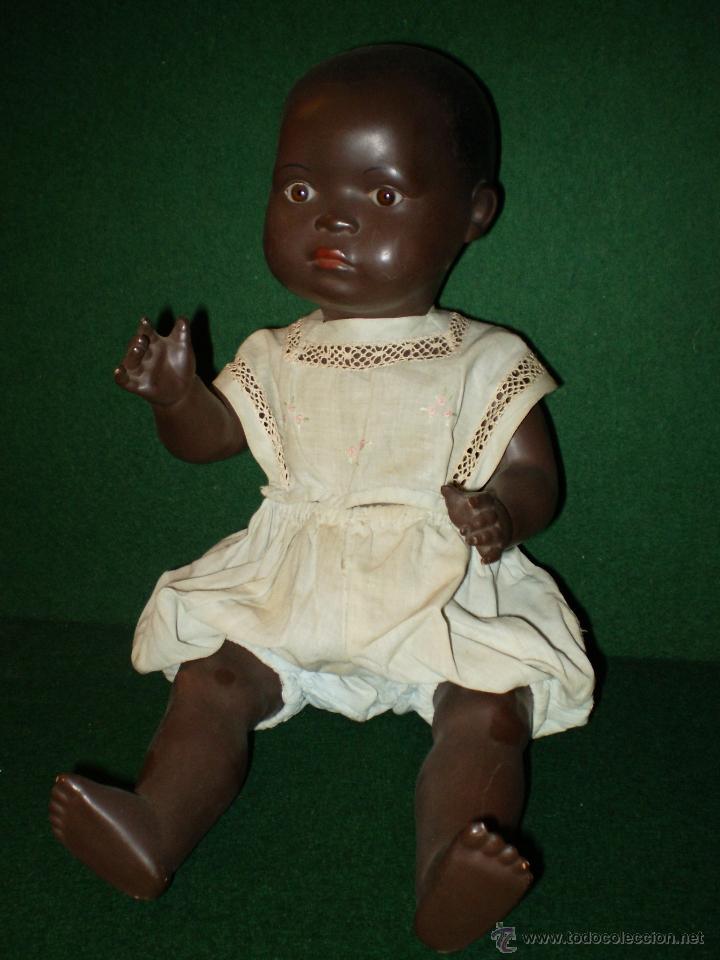 Mu&ntilde;ecas celuloide: BEBE NEGRITO EN CELULOIDE , MARCA -SCHUTZ MARKE- - Foto 2