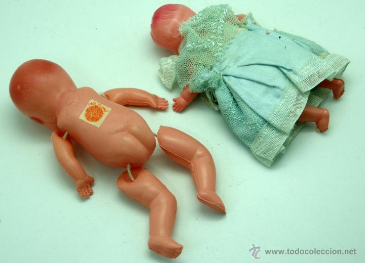 Mu&ntilde;ecas celuloide: 2 mu&ntilde;ecos celuloide japoneses marca WO Made in Japan a&ntilde;os 50 - Foto 4