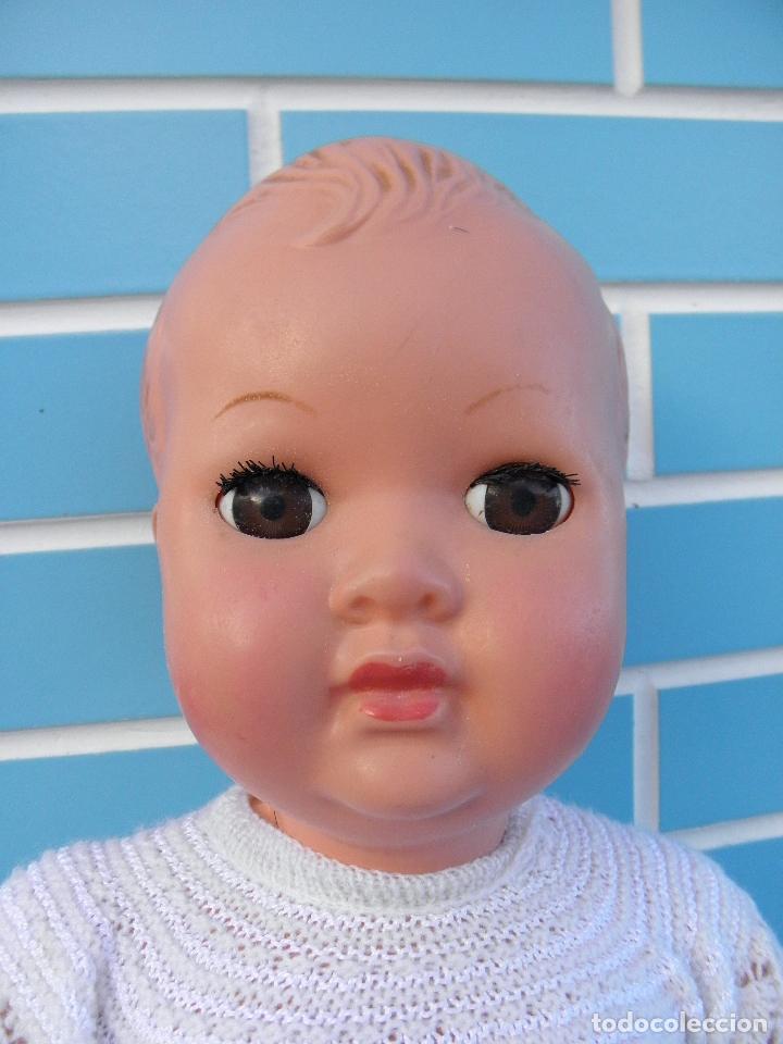 Mu&ntilde;ecas celuloide: Mu&ntilde;eco Franc&eacute;s antiguo de 60 cm de pelo moldeado - Foto 2