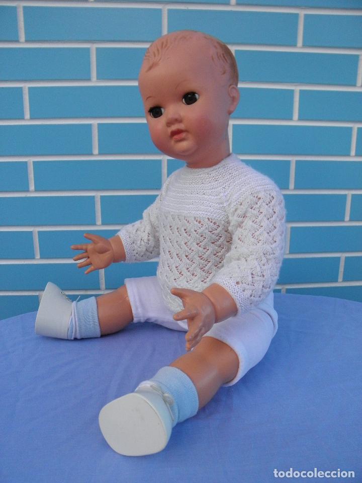 Mu&ntilde;ecas celuloide: Mu&ntilde;eco Franc&eacute;s antiguo de 60 cm de pelo moldeado - Foto 3