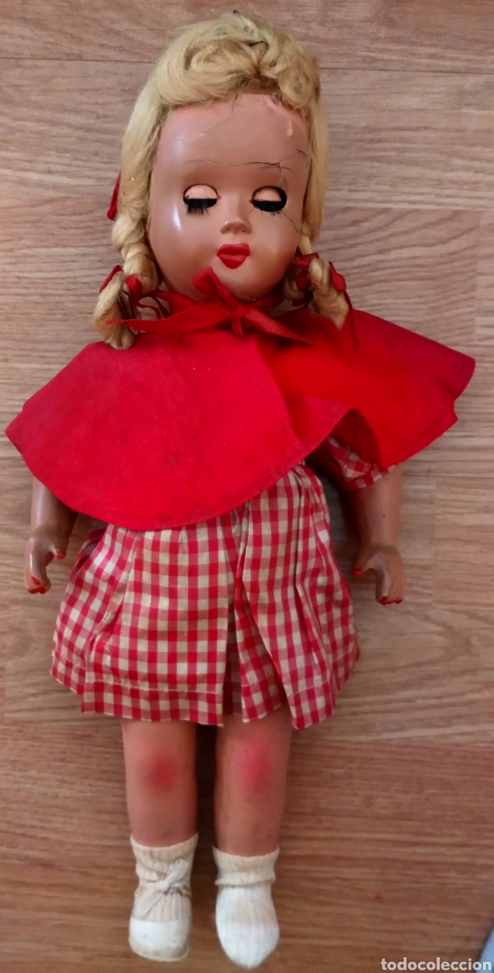 Mu&ntilde;ecas celuloide: MU&Ntilde;ECA ATHENA CAPERUCITA ROJA. DE CELULOIDE. PARA RESTAURAR LA CARITA - Foto 2