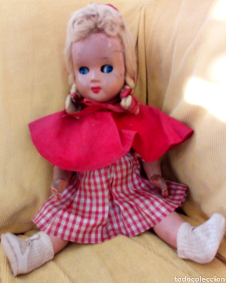 Mu&ntilde;ecas celuloide: MU&Ntilde;ECA ATHENA CAPERUCITA ROJA. DE CELULOIDE. PARA RESTAURAR LA CARITA - Foto 3