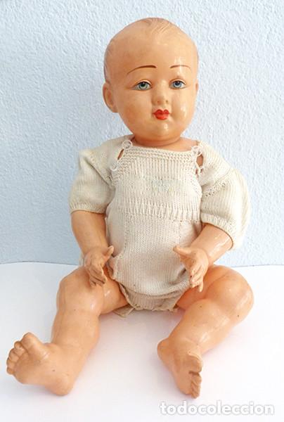 Mu&ntilde;ecas celuloide: Mu&ntilde;eca marca Petitcollin a&ntilde;os 50 - Foto 1
