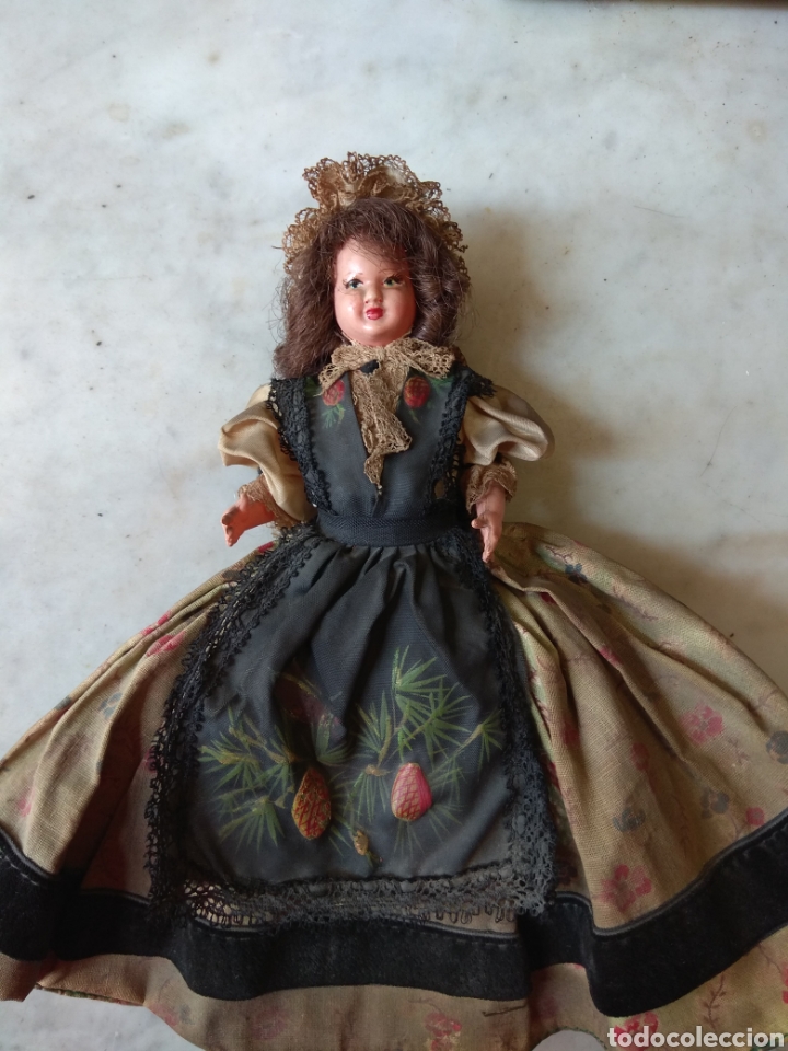 Mu&ntilde;ecas celuloide: Antigua Mu&ntilde;eca de Celuloide Vestido &Eacute;poca - Foto 2