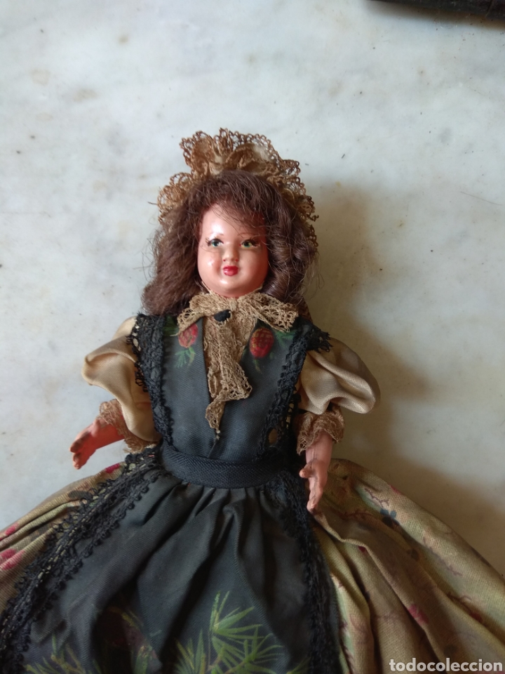 Mu&ntilde;ecas celuloide: Antigua Mu&ntilde;eca de Celuloide Vestido &Eacute;poca - Foto 3