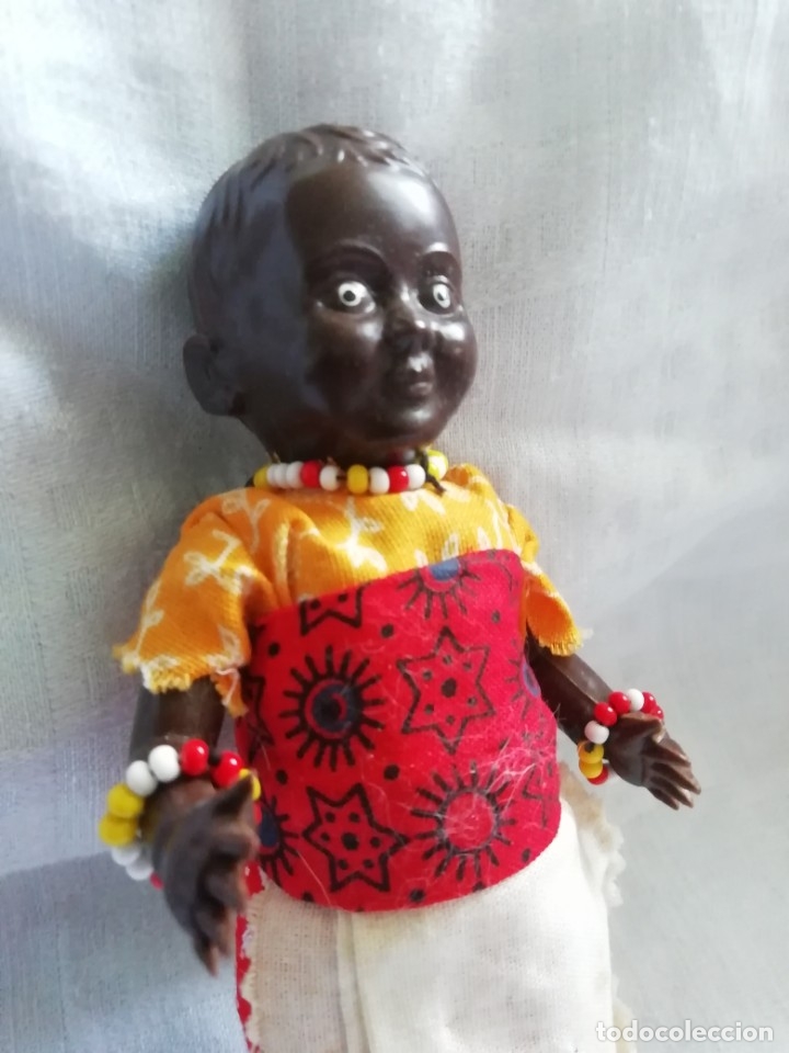 Mu&ntilde;ecas celuloide: Antigua mu&ntilde;equita con beb&eacute; 16cm - Foto 2
